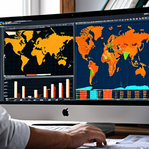 **

A focused individual studying charts and graphs on a computer screen, surrounded by books and articles about Forex trading. The scene should convey intense concentration and learning, with a globe or world map subtly in the background. Emphasis on a clean, organized workspace.

**